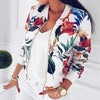 Luxurious Women Floral Jackets Spring Summer Long Sleeve Zipper Print Bomber Jacket Casual Pocket Slim Female Fashion Outwears Plus Size by Stevvex