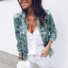 Luxurious Women Floral Jackets Spring Summer Long Sleeve Zipper Print Bomber Jacket Casual Pocket Slim Female Fashion Outwears Plus Size by Stevvex