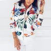 Luxurious Women Floral Jackets Spring Summer Long Sleeve Zipper Print Bomber Jacket Casual Pocket Slim Female Fashion Outwears Plus Size by Stevvex