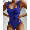 Luxury Black Female Swimsuit Vintage One Piece Ruffled Push Up Tummy Control Swimwear Halter One Piece Slimming Retro Swimsuit Women's Plus Size Push Up Bathing Suit Solid Red Swimwear Women Padded Bathing Suits by Stevvex