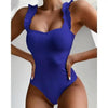 Luxury Black Female Swimsuit Vintage One Piece Ruffled Push Up Tummy Control Swimwear Halter One Piece Slimming Retro Swimsuit Women's Plus Size Push Up Bathing Suit Solid Red Swimwear Women Padded Bathing Suits by Stevvex
