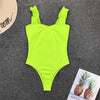 Luxury Black Female Swimsuit Vintage One Piece Ruffled Push Up Tummy Control Swimwear Halter One Piece Slimming Retro Swimsuit Women's Plus Size Push Up Bathing Suit Solid Red Swimwear Women Padded Bathing Suits by Stevvex