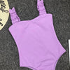 Luxury Black Female Swimsuit Vintage One Piece Ruffled Push Up Tummy Control Swimwear Halter One Piece Slimming Retro Swimsuit Women's Plus Size Push Up Bathing Suit Solid Red Swimwear Women Padded Bathing Suits by Stevvex