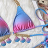 Luxury Diamond Bikini Halter Push Up Swimwear Women's Beach Bikini Crystal Side Bottom Triangle Bikini Halter Swimsuits Women Swimsuit Female Strappy Bikini Set Summer Party Bathing Suit Beachwear by Stevvex