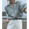 Luxury Kitty Retro Women Sweater Pullovers Knitted Casual Solid Autumn Turn-down Collar Feminine Loose All Match Soft Sweet Tops by Stevvex