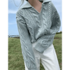 Luxury Kitty Retro Women Sweater Pullovers Knitted Casual Solid Autumn Turn-down Collar Feminine Loose All Match Soft Sweet Tops by Stevvex