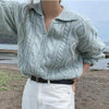 Luxury Kitty Retro Women Sweater Pullovers Knitted Casual Solid Autumn Turn-down Collar Feminine Loose All Match Soft Sweet Tops by Stevvex