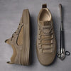 Luxury Leather Men's Sneakers Lace Up Mens Casual Outdoor Canvas Shoes Handmade Fashion Walking Sneakers Comfortable Modern Design Sneakers For Man by Stevvex