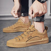 Luxury Leather Men's Sneakers Lace Up Mens Casual Outdoor Canvas Shoes Handmade Fashion Walking Sneakers Comfortable Modern Design Sneakers For Man by Stevvex
