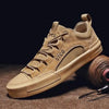 Luxury Leather Men's Sneakers Lace Up Mens Casual Outdoor Canvas Shoes Handmade Fashion Walking Sneakers Comfortable Modern Design Sneakers For Man by Stevvex