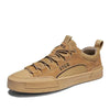 Luxury Leather Men's Sneakers Lace Up Mens Casual Outdoor Canvas Shoes Handmade Fashion Walking Sneakers Comfortable Modern Design Sneakers For Man by Stevvex