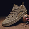 Luxury Leather Men's Sneakers Lace Up Mens Casual Outdoor Canvas Shoes Handmade Fashion Walking Sneakers Comfortable Modern Design Sneakers For Man by Stevvex