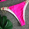 Luxury Purple Halter Crystal Diamond Bikini Female Swimsuit Women Swimwear Rhinestone Bikini Set Bathing Suit Women's Swimwear Rhinestone Halter Low Waist Tie Side Bikini Set 2 Pieces Crystal Diamond Swimsuit by Stevvex