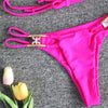 Luxury Purple Halter Crystal Diamond Bikini Female Swimsuit Women Swimwear Rhinestone Bikini Set Bathing Suit Women's Swimwear Rhinestone Halter Low Waist Tie Side Bikini Set 2 Pieces Crystal Diamond Swimsuit by Stevvex