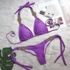 Luxury Purple Halter Crystal Diamond Bikini Female Swimsuit Women Swimwear Rhinestone Bikini Set Bathing Suit Women's Swimwear Rhinestone Halter Low Waist Tie Side Bikini Set 2 Pieces Crystal Diamond Swimsuit by Stevvex