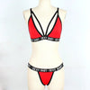Luxury Summer Swimwear Solid Lingerie Underwear Set Women Letter Solid Patchwork Bikini Set Classic Design Underwear G-String Set Women's Bikini Triangle Solid Two Piece Bathing Suit by Stevvex