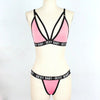 Luxury Summer Swimwear Solid Lingerie Underwear Set Women Letter Solid Patchwork Bikini Set Classic Design Underwear G-String Set Women's Bikini Triangle Solid Two Piece Bathing Suit by Stevvex