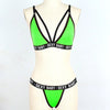 Luxury Summer Swimwear Solid Lingerie Underwear Set Women Letter Solid Patchwork Bikini Set Classic Design Underwear G-String Set Women's Bikini Triangle Solid Two Piece Bathing Suit by Stevvex