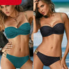 Luxury Woman Bikini Solid Color Bikini Women Swimwear Swimsuit Modern Female Bathing Suit Push Up Bikini Set Beachwear Swimsuit Women Push Up Bikinis Set Pink Swimwear Bandage Bathing Suits by Stevvex