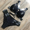 Luxury Women Bikini Set Letter Print Swimsuit Female Push Up Bandage Black Swimwear Women Bikini Set Swimming Bathing Suit Women Swimsuit Bikini Set Letter Print Swimwear Bathing Suit by Stevvex