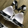 Luxury Women Bikini Set Letter Print Swimsuit Female Push Up Bandage Black Swimwear Women Bikini Set Swimming Bathing Suit Women Swimsuit Bikini Set Letter Print Swimwear Bathing Suit by Stevvex