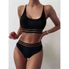 Luxury Women Black Bikini High Waist Swimwear Female 2 Pieces Set Swimsuit Bathing Suit Women Beach Women's High Waisted Bandage Bikini Set Two Piece Push Up Swimsuits by Stevvex