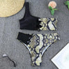 Luxury Women Black Bikini High Waist Swimwear Female 2 Pieces Set Swimsuit Bathing Suit Women Beach Women's High Waisted Bandage Bikini Set Two Piece Push Up Swimsuits by Stevvex
