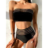 Luxury Women Black Bikini High Waist Swimwear Female 2 Pieces Set Swimsuit Bathing Suit Women Beach Women's High Waisted Bandage Bikini Set Two Piece Push Up Swimsuits by Stevvex