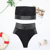 Luxury Women Black Bikini High Waist Swimwear Female 2 Pieces Set Swimsuit Bathing Suit Women Beach Women's High Waisted Bandage Bikini Set Two Piece Push Up Swimsuits by Stevvex