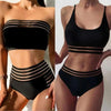 Luxury Women Black Bikini High Waist Swimwear Female 2 Pieces Set Swimsuit Bathing Suit Women Beach Women's High Waisted Bandage Bikini Set Two Piece Push Up Swimsuits by Stevvex