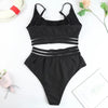 Luxury Women Black Bikini High Waist Swimwear Female 2 Pieces Set Swimsuit Bathing Suit Women Beach Women's High Waisted Bandage Bikini Set Two Piece Push Up Swimsuits by Stevvex