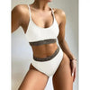 Luxury Women Black Bikini High Waist Swimwear Female 2 Pieces Set Swimsuit Bathing Suit Women Beach Women's High Waisted Bandage Bikini Set Two Piece Push Up Swimsuits by Stevvex