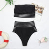 Luxury Women Black Bikini High Waist Swimwear Female 2 Pieces Set Swimsuit Bathing Suit Women Beach Women's High Waisted Bandage Bikini Set Two Piece Push Up Swimsuits by Stevvex