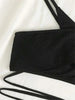Luxury Women Black Halter Bikinis Women's Halter Bandage Bikini Bottom Push Up Swimsuits Swimsuit Women High Waist String Floral Printed 2 Piece Bathing Suits Solid Color Bikinis Sets Bathing Suit Female Beachwear by Stevvex