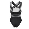 Luxury Women Black Swimsuits Women High Neck One Piece Swimsuits For Women Mesh Bathing Suits Open Back Swimwear One Piece Swimwear For Lady High Neck Bandage Cross Back Swimming Suit Female Holiday Beachwear by Stevvex
