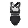 Luxury Women Black Swimsuits Women High Neck One Piece Swimsuits For Women Mesh Bathing Suits Open Back Swimwear One Piece Swimwear For Lady High Neck Bandage Cross Back Swimming Suit Female Holiday Beachwear by Stevvex