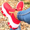 Luxury Women Blue Espadrilles New Solid Color Thick Bottom Zipper Walking Women's Shoes Slip-on High Top Sneakers Round Toe Thick Sole Zipper Ballet Flats Flat Skate Walking Shoes by Stevvex