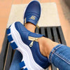 Luxury Women Blue Espadrilles New Solid Color Thick Bottom Zipper Walking Women's Shoes Slip-on High Top Sneakers Round Toe Thick Sole Zipper Ballet Flats Flat Skate Walking Shoes by Stevvex