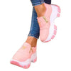 Luxury Women Blue Espadrilles New Solid Color Thick Bottom Zipper Walking Women's Shoes Slip-on High Top Sneakers Round Toe Thick Sole Zipper Ballet Flats Flat Skate Walking Shoes by Stevvex