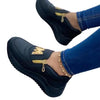 Luxury Women Blue Espadrilles New Solid Color Thick Bottom Zipper Walking Women's Shoes Slip-on High Top Sneakers Round Toe Thick Sole Zipper Ballet Flats Flat Skate Walking Shoes by Stevvex