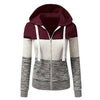 Luxury Women Patchwork Hoodie Spring Autumn Slim Hooded Jacket Fashion Long Sleeve Drawstring Pocket Hoodies Sweatshirts Women's Hoodie Color Block Casual Pullover Hoodie by Stevvex