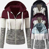 Luxury Women Patchwork Hoodie Spring Autumn Slim Hooded Jacket Fashion Long Sleeve Drawstring Pocket Hoodies Sweatshirts Women's Hoodie Color Block Casual Pullover Hoodie by Stevvex