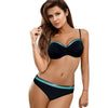 Luxury Women's Beach Swimsuit Women's Cutout Halter Bikini Low Waist Two Piece Swimsuit Female Separate Bikini Set Solid Chest Knotted Swimwear Micro Bikini Two Piece Summer Swimsuits by Stevvex