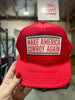 Make America Cowboy Again Banner Trucker Hat by Wild Junkie
