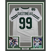 Framed Autographed/Signed Mark Gastineau 35x39 New York White Football Jersey JSA COA by Hall of Fame Sports Memorabilia