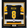Framed Autographed/Signed Mark Recchi 35x39 Pittsburgh Black Hockey Jersey JSA COA