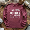 Knitting & 3 People Long Sleeve T-shirt by YarnMerch