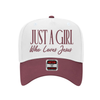 Just a Girl Who Loves Jesus Trucker Hat by Hey Jude Graphic Tees