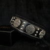 The "Maximus" collar 2.5 inch wide black & silver by Bestia Dog Gear