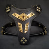 ''Midas'' leather dog harness gold medium size by Bestia Dog Gear